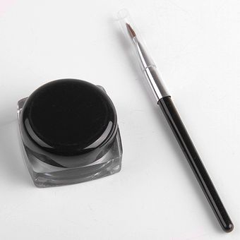1pc Black Eye Liner Gel + delineador de ojos cepillo constituyen herramienta cosmética maquillaje resistente al agua