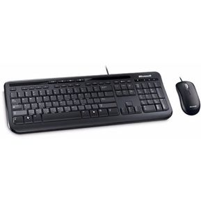 Kit Teclado Y Mouse Microsoft Wired 600, USB, Negro