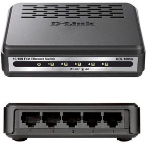 D-Link - Switch Básico para Redes DES1005A - Negro