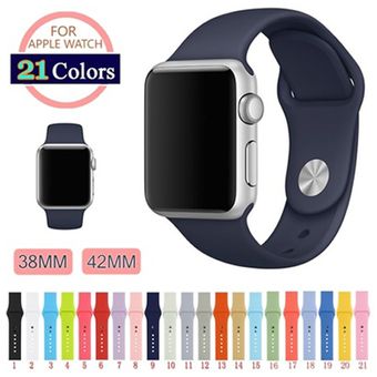 Pulsera De Reloj De Silicona De 42mm Correa De Reloj De 21Colores Para IWatch Apple Watch Reloj