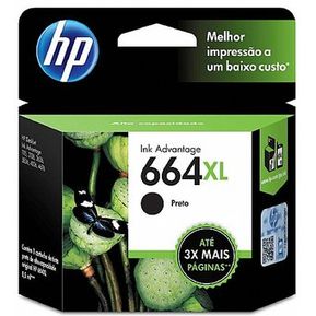 Cartucho De Tinta HP 664 XL, Negro